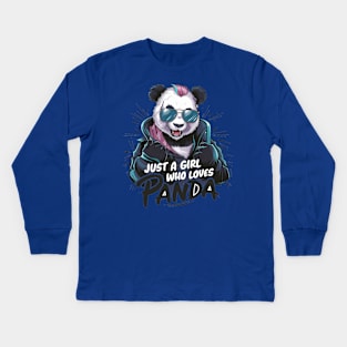 Just A Girl Who Loves panda Kids Long Sleeve T-Shirt